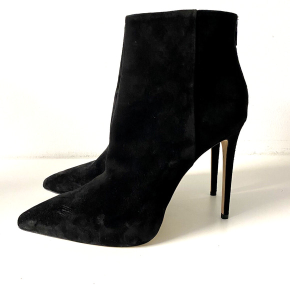 NWOB Scarosso x Brian Atwood Fabi Suede Ankle Boot Point Toe Slim Heel Z… - Picture 4 of 8